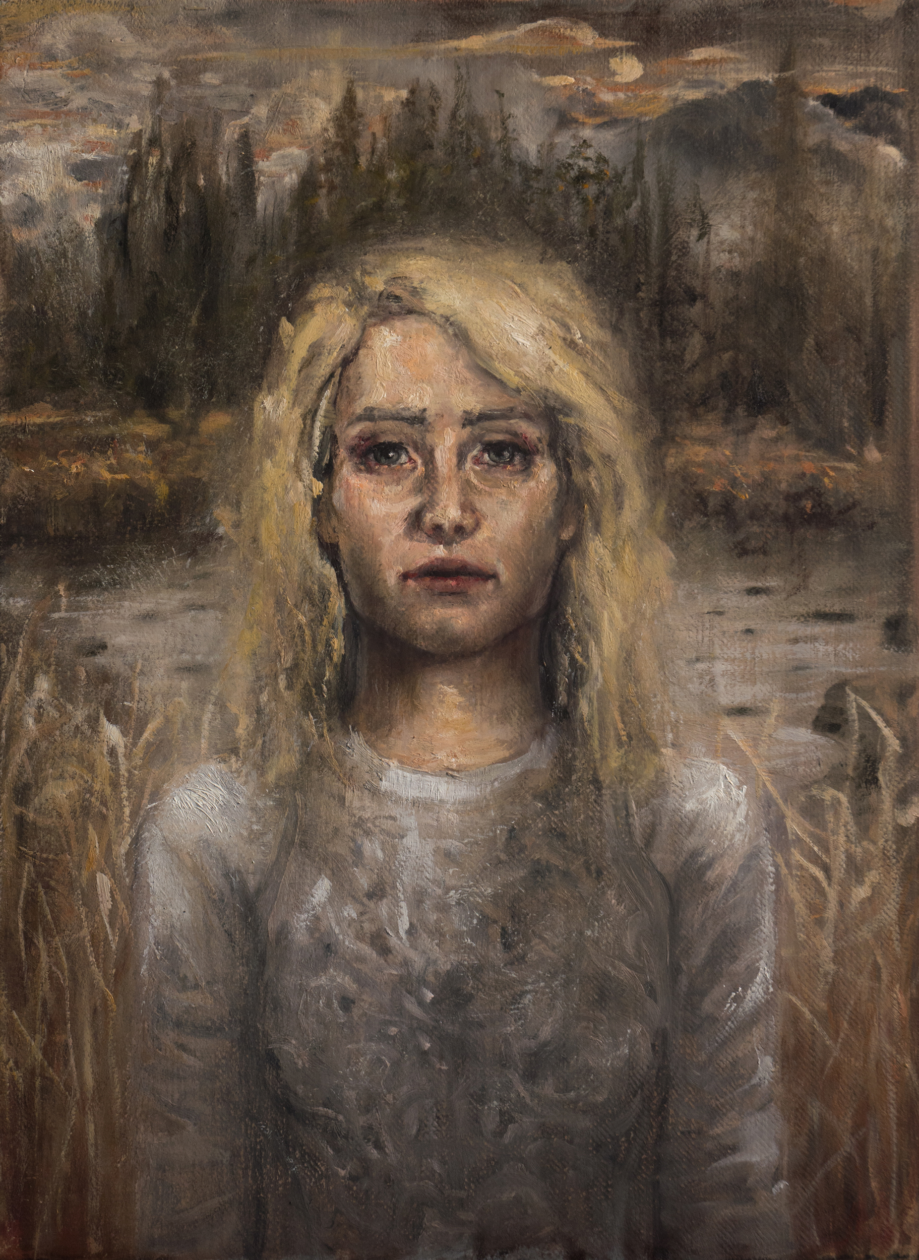 Girl by a Pond